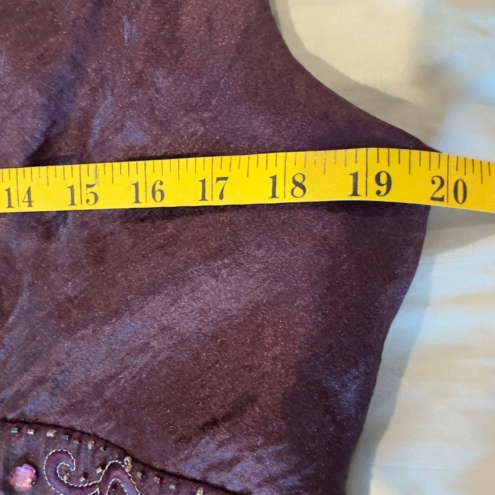 RM Richards Plum Formal Gown size 14 Sweetheart Tiered Ruffles Embellished Waist - Picture 7 of 11